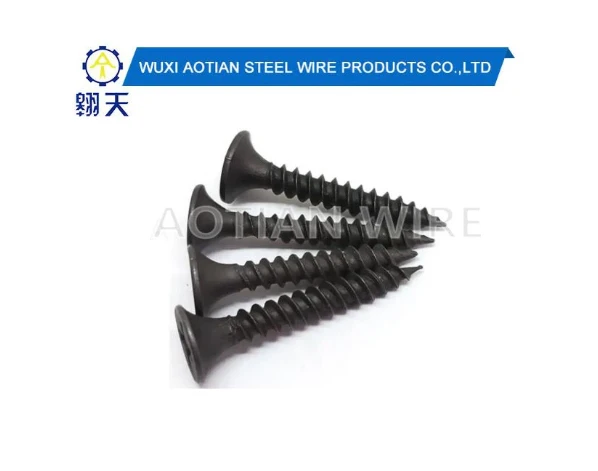 Оцинкованные черные шурупы для гипсокартона.
